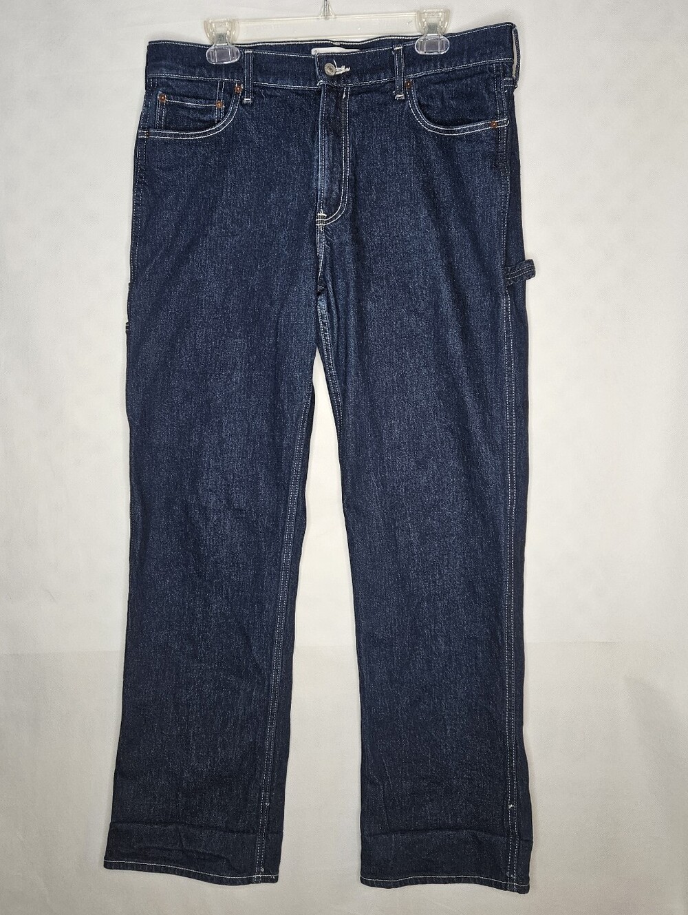 Abercrombie & Fitch Women Dark Blue Carpenter  Jeans Size 31/12 Baggy Lowrise